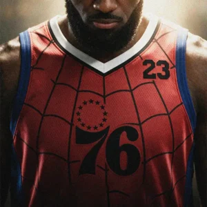 LeBron James 76ers Spider Man jersey