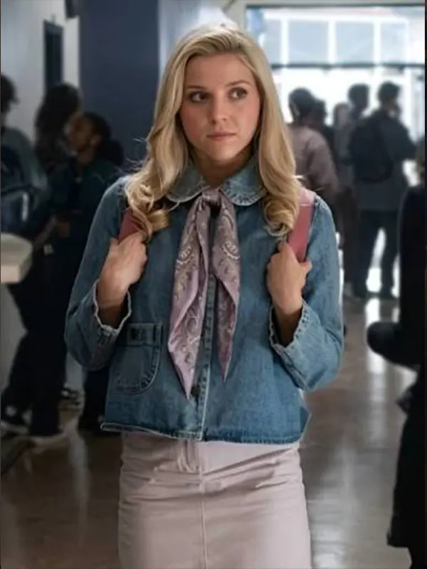 Elle S01 Lexi Minetree Pan Collar Denim Jacket - Image 2