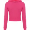 Elle 2026 Lexi Minetree Pink Fur Collar Cardigan - Image 4