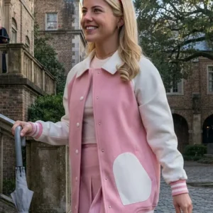 Lexi Minetree as seen on hearts pink varsity jacket