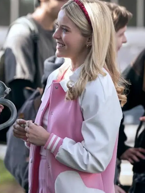 Lexi Minetree hearts pocket varsity jacket