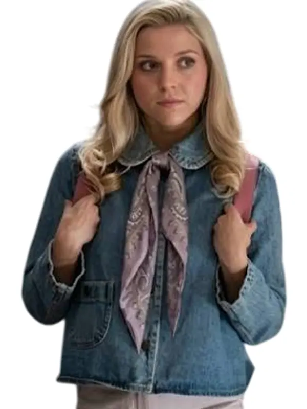 Elle S01 Lexi Minetree Pan Collar Denim Jacket - Image 3