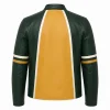 Men's Green Leather Cafe Racer Jacket - Image 2
