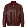 Mens Maroon Quilted Shoulder Bomber Jacket