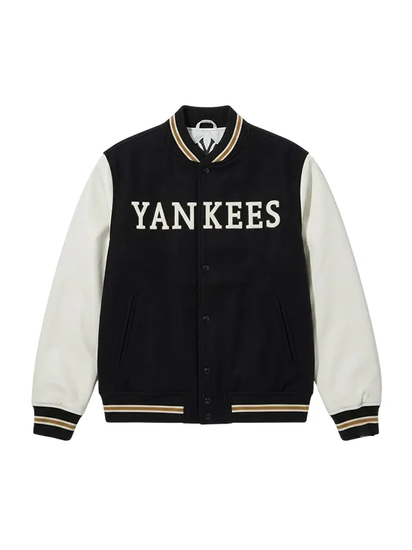 New York Yankees Wordmark Black Varsity Jacket