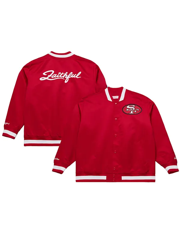 San Francisco 49ers 80th Anniversary Satin Jacket Red