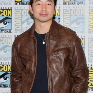 Simu Liu Comic-Con 2026 Brown Leather Jacket