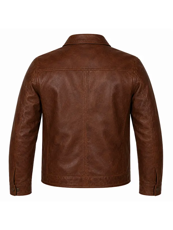 Simu Liu Comic-Con 2026 Brown Leather Jacket - Image 3