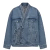 Women's Cotton Lapel Wrap Denim Jacket