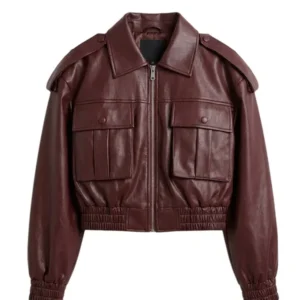 Women's Oversized Faux Leather Bomber Jacket