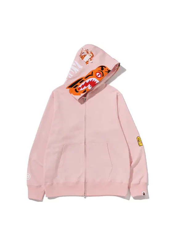 pink Bape Tiger Full Zip Hoodie