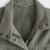 women's green jean jacket