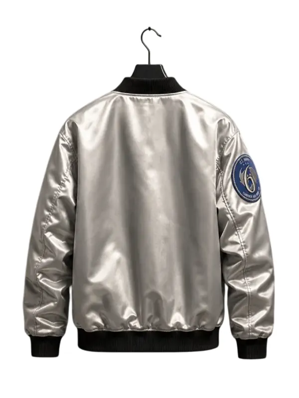 Ace Combat 8 Tasha Silver Satin Bomber Jacket
