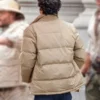 Jumanji Open World 2026 Alex Wolff Beige Puffer Jacket - Image 3