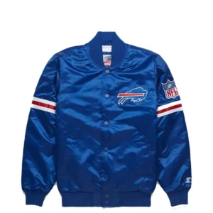 Buffalo Bills Royal Blue Satin Varsity Jacket