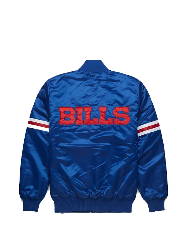 Buffalo Bills Royal Blue Satin Varsity Jacket - Image 2