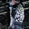 Chris Brown R & B Tour 2026 Black Vanson Leathers Spider-web Jacket