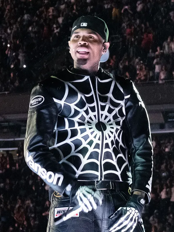 Chris Brown Spider-Web Jacket