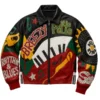 Chris Brown leather bomber jacket 2026