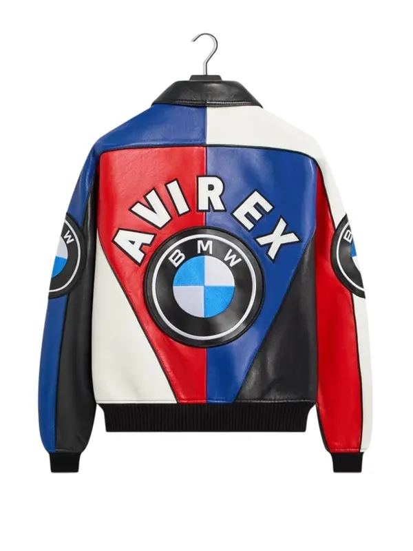 Kith x BMW Color-Blocked Leather Moto Jacket - Image 2