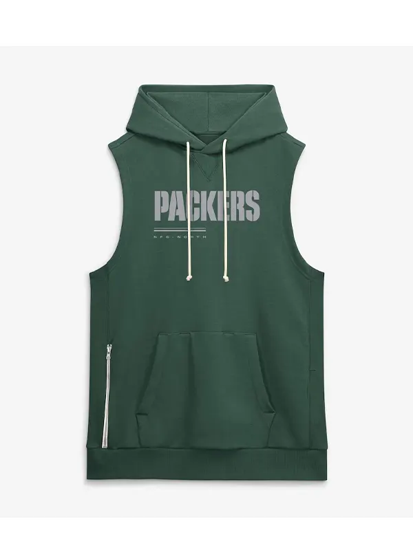 Green Bay Packers Sideline Sleeveless Hoodie - Green