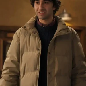 Jumanji Open World 2026 Alex Wolff Beige Puffer Jacket