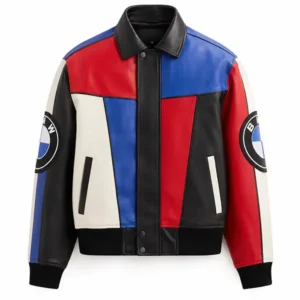 Kith x BMW Color-Blocked Leather Moto Jacket