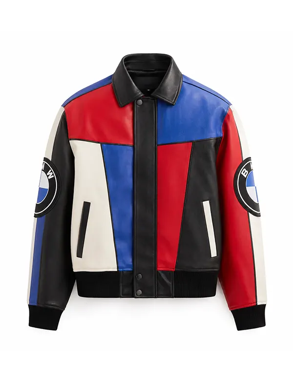 Kith x BMW Color-Blocked Leather Moto Jacket