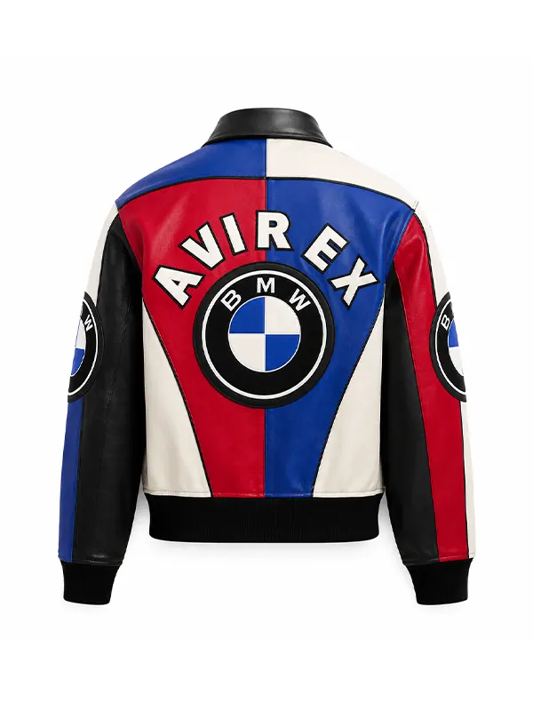Kith x BMW Color-Blocked Leather Moto Jacket - Image 2