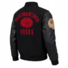 N-F-L San Francisco 49ers First Team Black Wool Varsity Jacket