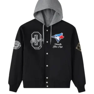 OVO x MLB Toronto Blue Jays Full Snap Bomber Jacket