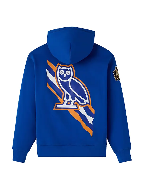 New York Knicks OVO Blue Fleece Hoodie - Image 2