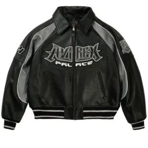 Palace x Avirex Black Leather Jacket