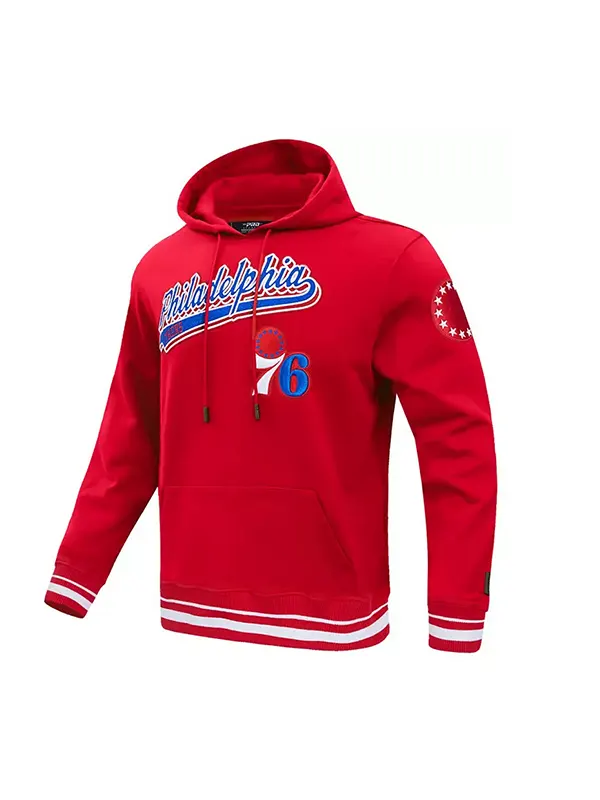 Philadelphia 76ers Red Classic Rib Hoodie