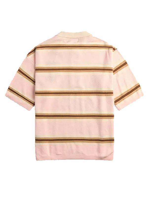 Pink Striped Polo Shirt Travis Kelce