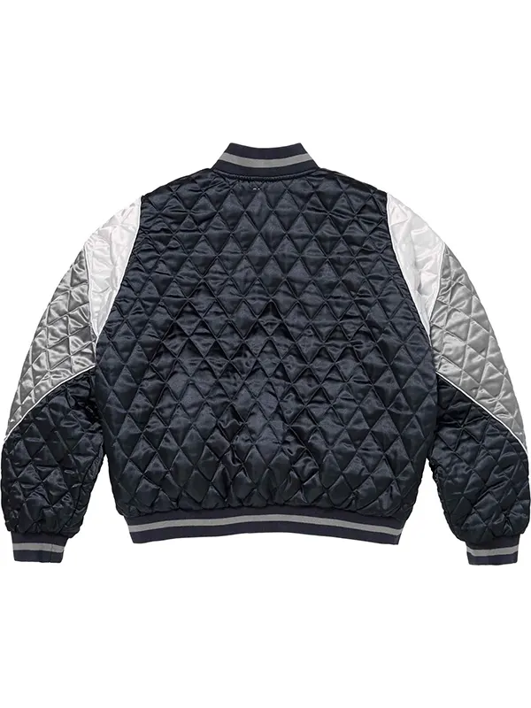Supreme Quilted Satin Varsity Jacket