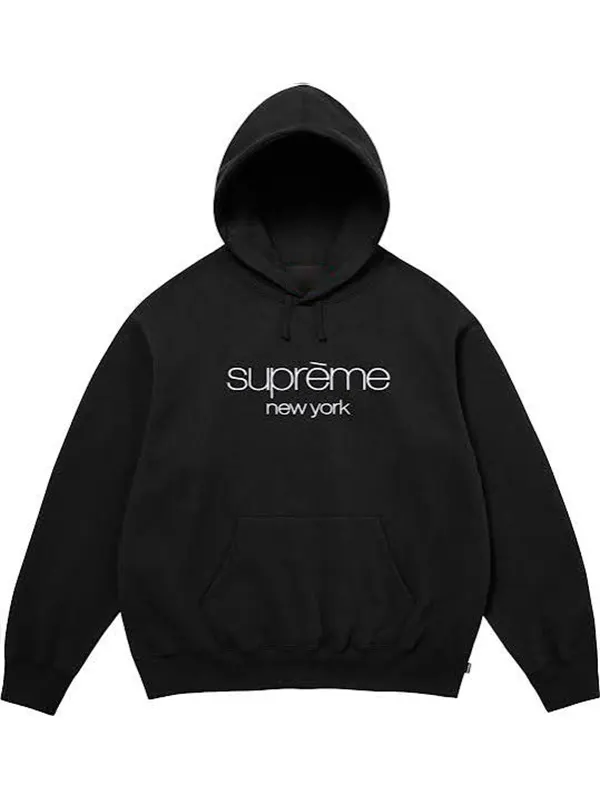 Supreme Classic Logo Hooded Sweatshirt black