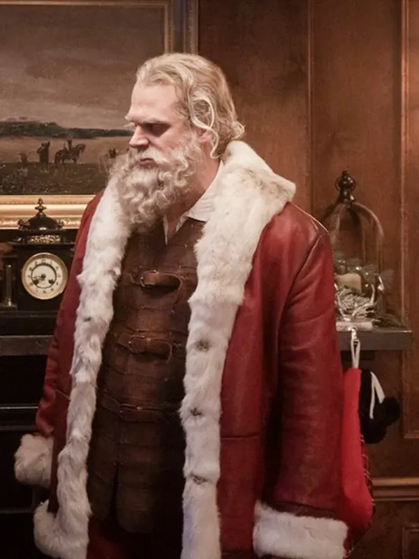 Violent Night 2 David Harbour Santa Red Leather Coat - Image 2
