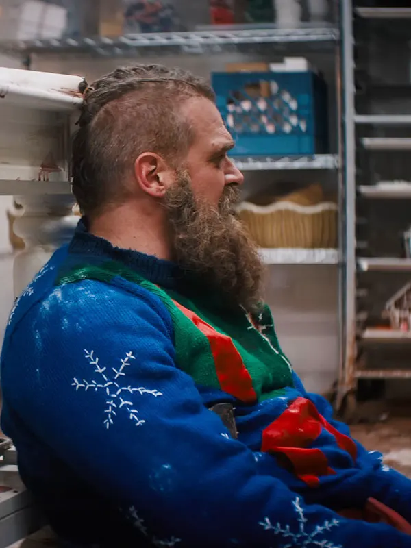 Violent Night 2 Santa David Harbour ugly sweater