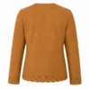 Women's Premium Suede Lightweight Floral Cutwork Brown Jacket