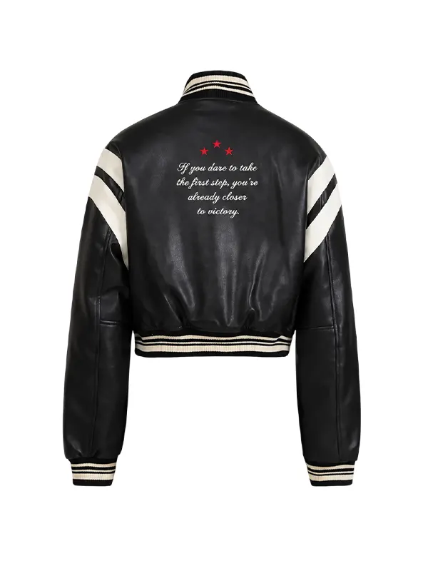 Women's Vegan Leather Varsity Jacket - Image 2
