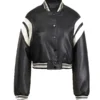 Women's Vegan Leather Varsity Jacket
