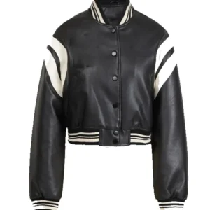 Women's Vegan Leather Varsity Jacket