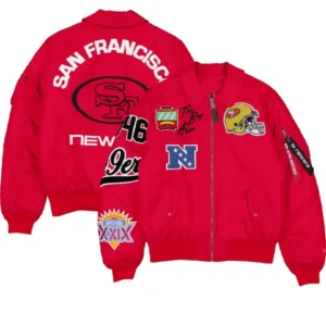 49ers New Era x Alpha Industries Scarlet MA-1 Full-Zip Bomber Jacket