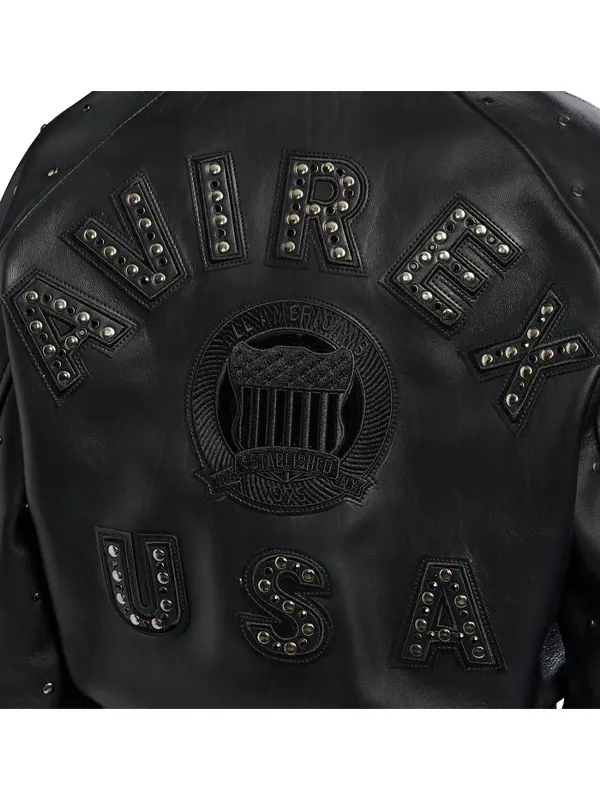 Avirex Cropped Studded Icon Jacket - Image 4