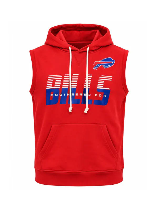 James Cook Bills Sideline Sleeveless Hoodie - Image 2