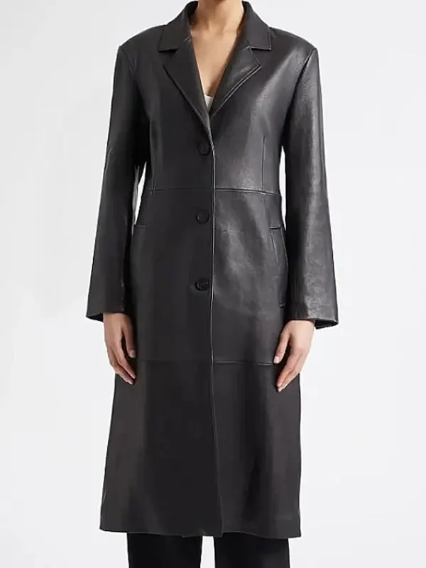Black leather coat