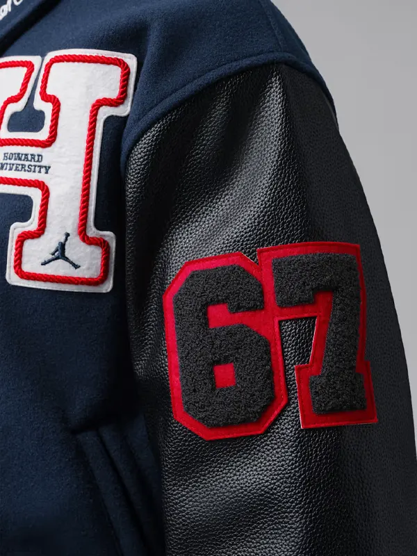 Blue varsity jacket