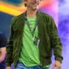 Brad Pitt NASCAR Green Bomber Jacket