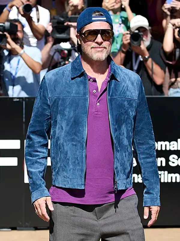 Brad Pitt San Sebastián Film Festival Blue Suede Jacket